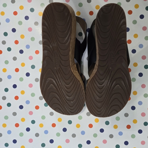 Clarks Collection Soft Cushion Stasha Hale Comf Platform Wedge Sandal 10 Black - Picture 4 of 10